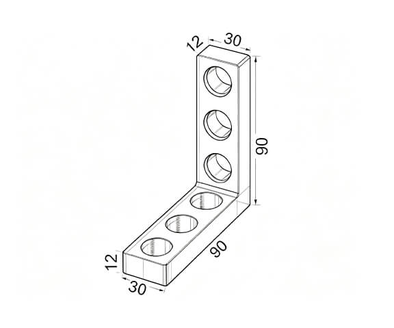 D16-Clamping and locating angle (90x30x90-KK)