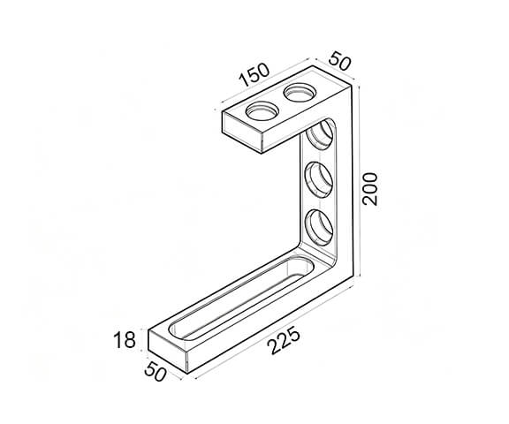 D22-Clamping and locating angle (225x50x200)